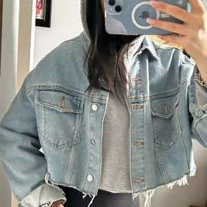 vintage Top shop cropped denim jacket